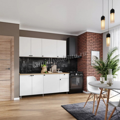 Кухня Ева 1,8 (Белый шагрень)