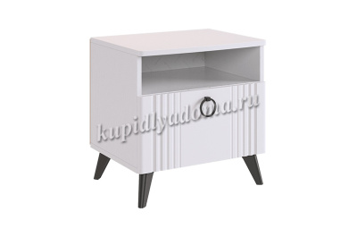 Тумба прикроватная Ева (Белое дерево/Белый матовый)