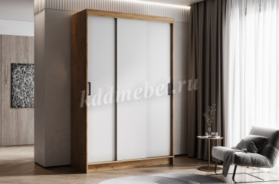 Шкаф-купе Бруно-1 (Дуб вотан/Белый)