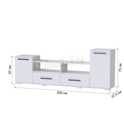 Тумба ТВ Парус-2 (Белый древесные поры)
