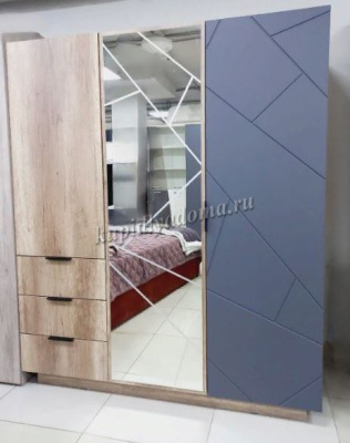 Шкаф Даллас 3-х створчатый ШК 01 (Дуб каньон/Графит)