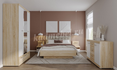 Шкаф Соната ШС-450 (Дуб сонома/Белый глянец)