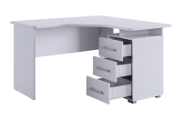 Стол Лайт 2 угловой Правый Белый ящики открыты Стол Лайт 2 угловой Правый Белый ящики открыты