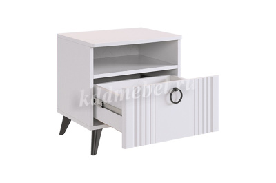 Тумба прикроватная Ева (Белое дерево/Белый матовый)