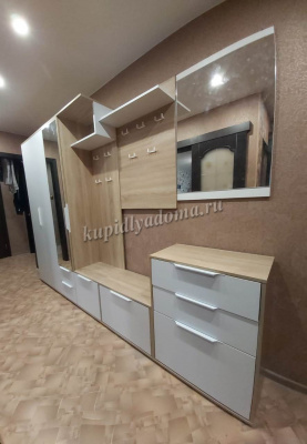 Шкаф комбинированный (Прихожая)  Куба 10.14 (Дуб сонома/Белый премиум)