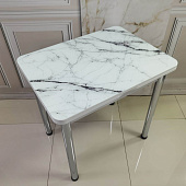 Стол обеденный Д29 раскладной (Белый мрамор/Белый)