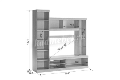 Мини-гостиная Макси (Дуб сонома/Белое дерево)