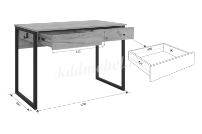 Стол Юниор (Кашемир/Черный муар)