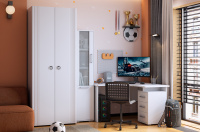 Компоновка Лайт 2 угловой+ Шкаф 2ст Ева белый инт рен Компоновка Лайт 2 угловой+ Шкаф 2ст Ева белый инт рен