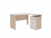 Стол компьютерный угловой Лайт-2 (Дуб сонома/Белый)