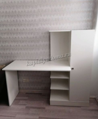 Стол компьютерный Квартет-6 (Белый древесные поры)