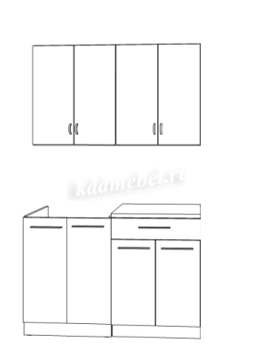 Кухня Грейс 1.2м (Юкон/Белая вставка)