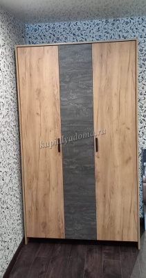 Шкаф 3-х створчатый МСП 1 (Дуб золотой/Камень темный)