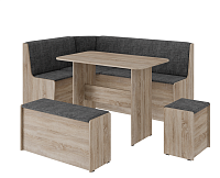 Кухонный уголок Чикаго ткань (Дуб сонома/Серый)