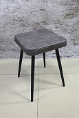 Табурет Хоби квадрат замша (Серый 11/Черный конус)