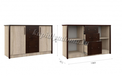 Комод Эшли 1363 (Венге/Дуб сонома)