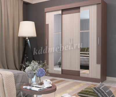 Шкаф-купе Фея ЛДСП (Ясень шимо темный/Ясень шимо светлый)