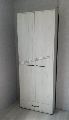 Шкаф двустворчатый с ящиком Италия (Крафт белый)