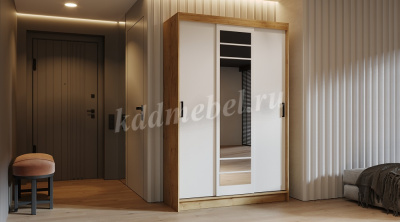 Шкаф-купе Бруно-3 (Дуб вотан/Белый)