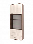 Шкаф комбинированный Италия с 3 ящиками (Ясень шимо темный/Ясень шимо светлый)