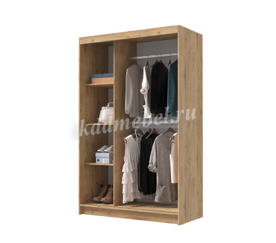 Шкаф-купе Бруно-4 (Дуб вотан/Белый)