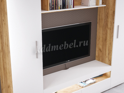 Полка навесная Альба (Дуб крафт золотой/Белый)