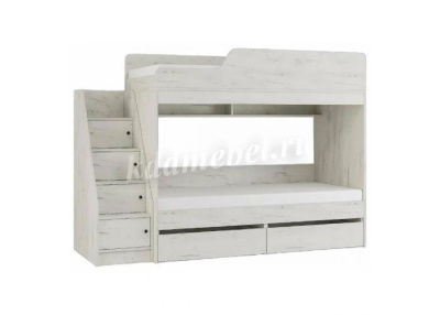 Кровать двухъярусная Гранд (Дуб крафт белый)