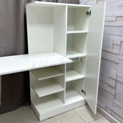 Стол компьютерный Квартет-6 (Белый древесные поры)