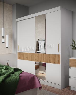Шкаф-купе Софи 2.0 (Белый/Дуб вотан)