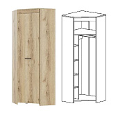 Шкаф угловой Квадро-20 (Дуб Делано светлый)