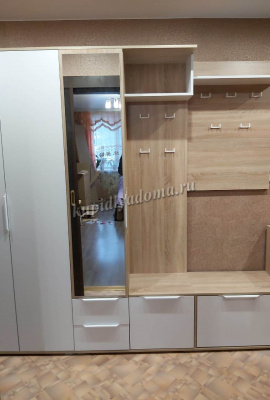 Шкаф комбинированный (Прихожая)  Куба 10.14 (Дуб сонома/Белый премиум)