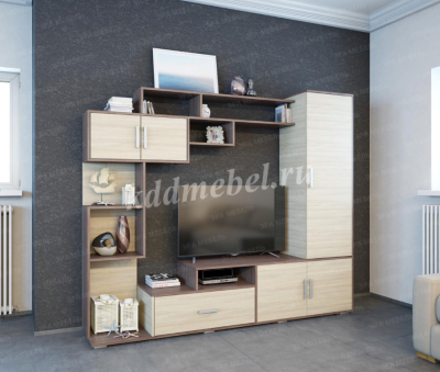 Пенал от гостиной Пекин (Ясень шимо темный/Ясень шимо светлый)