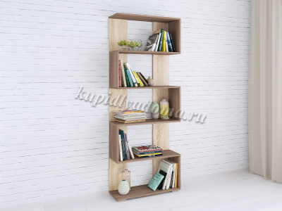 Стеллаж Ромео-1 (Ясень шимо темный/Дуб сонома)