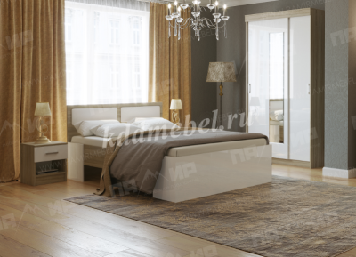 Тумба прикроватная Беатрис (Дуб сонома/Белый глянец)