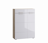 Комод Лайн 13.121 (Дуб серый крафт//Белый глянец)