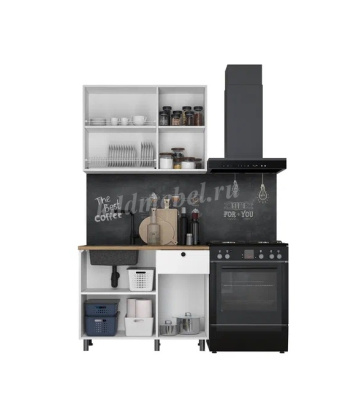 Кухня Ева 1,0 (Белый шагрень)