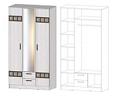 Шкаф Коста-Рика 3-х створчатый (Анкор светлый)