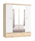 Шкаф с зеркалом Соната ШСЗ-1800 (Дуб сонома/Белый глянец)