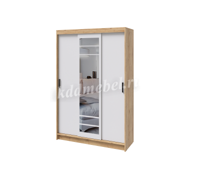 Шкаф-купе Бруно-3 (Дуб вотан/Белый)
