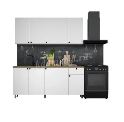 Кухня Ева 1,8 (Белый шагрень)