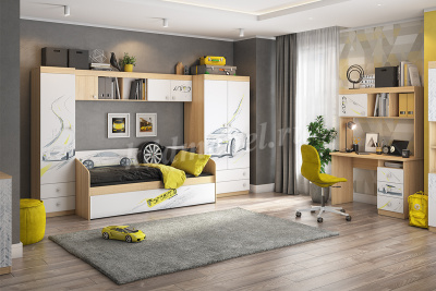 Полка Форсаж (Дуб сонома/Белый)