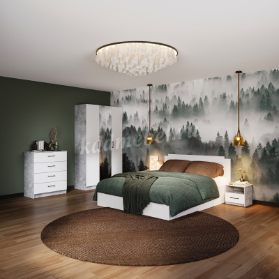 Комод 2д. Чикаго (Ателье светлый/Белый)