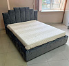 Кровать Амелия 1.4 с подъемным механизмом (Плюш Графит)