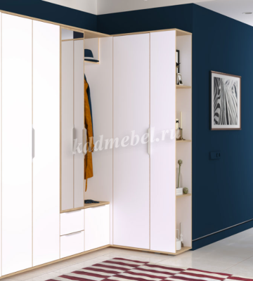 Шкаф комбинированный (Прихожая)  Куба 10.14 (Дуб сонома/Белый премиум)