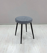 Табурет Хоби круг велюр (Серый california 975/Черный конус)