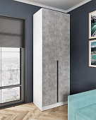 Шкаф Мадрид 0,8 без зеркал (Белый древесные поры/Ателье светлое)