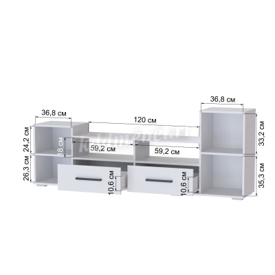 Тумба ТВ Парус-2 (Белый древесные поры)