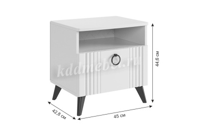 Тумба прикроватная Ева (Белое дерево/Белый матовый)