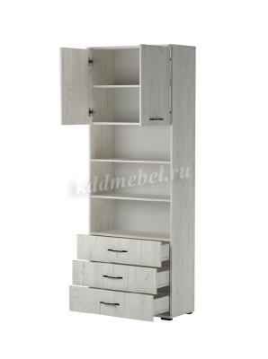 Шкаф комбинированный Италия с 3 ящиками (Крафт белый)