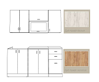 Кухня Сардика 1.6м (Дуб крафт белый/Дуб крафт золотой)